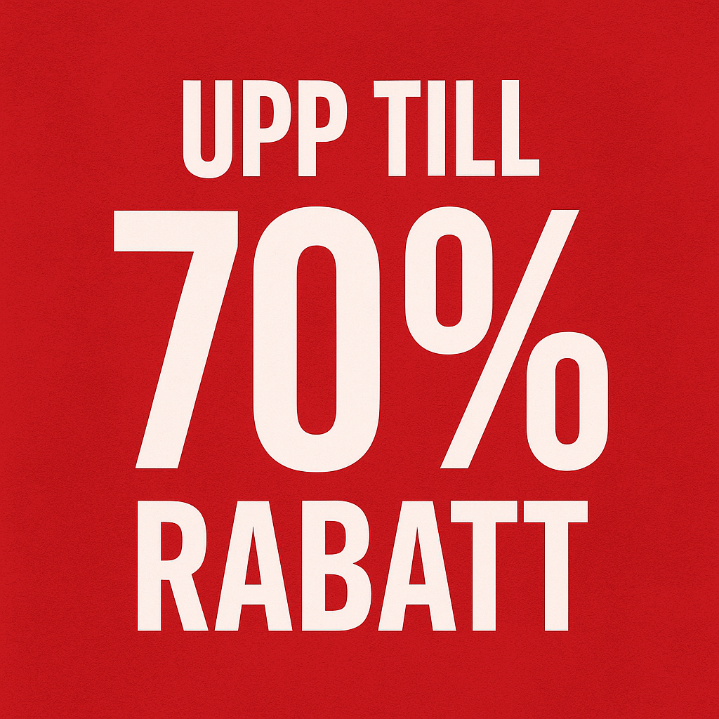 Upp till 70% rabatt