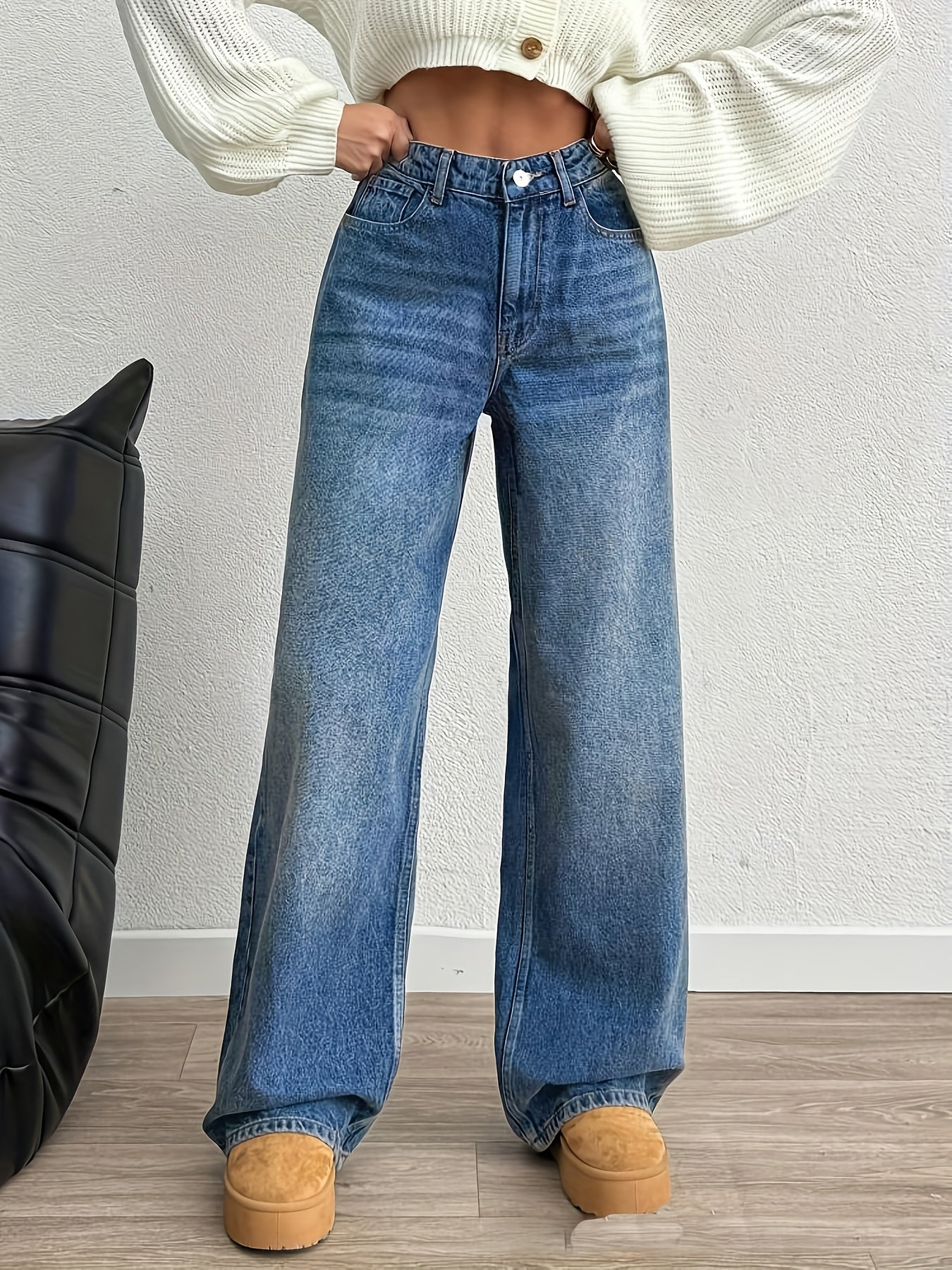 Högmidjade Vida Jeans med Vintagekänsla
