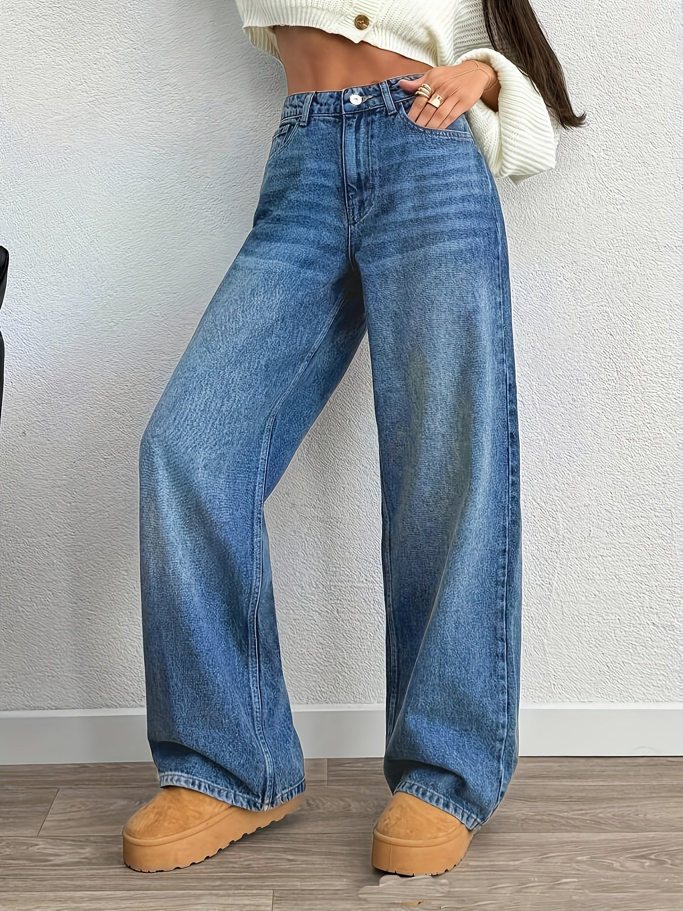 Högmidjade Vida Jeans med Vintagekänsla