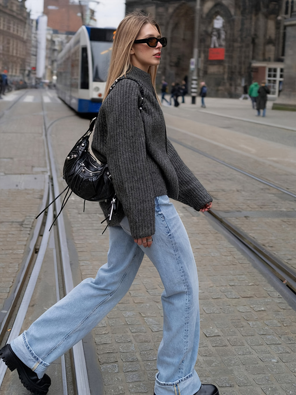 Lös Cardigan med Dragkedja