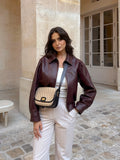 Brun Leather Look Jacka