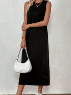 Svart Ärmös Tunikaklänning