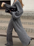 Lång stickad damtröja