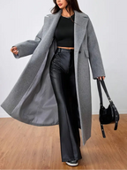 Grå lång tweedkappa