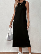 Svart Ärmös Tunikaklänning