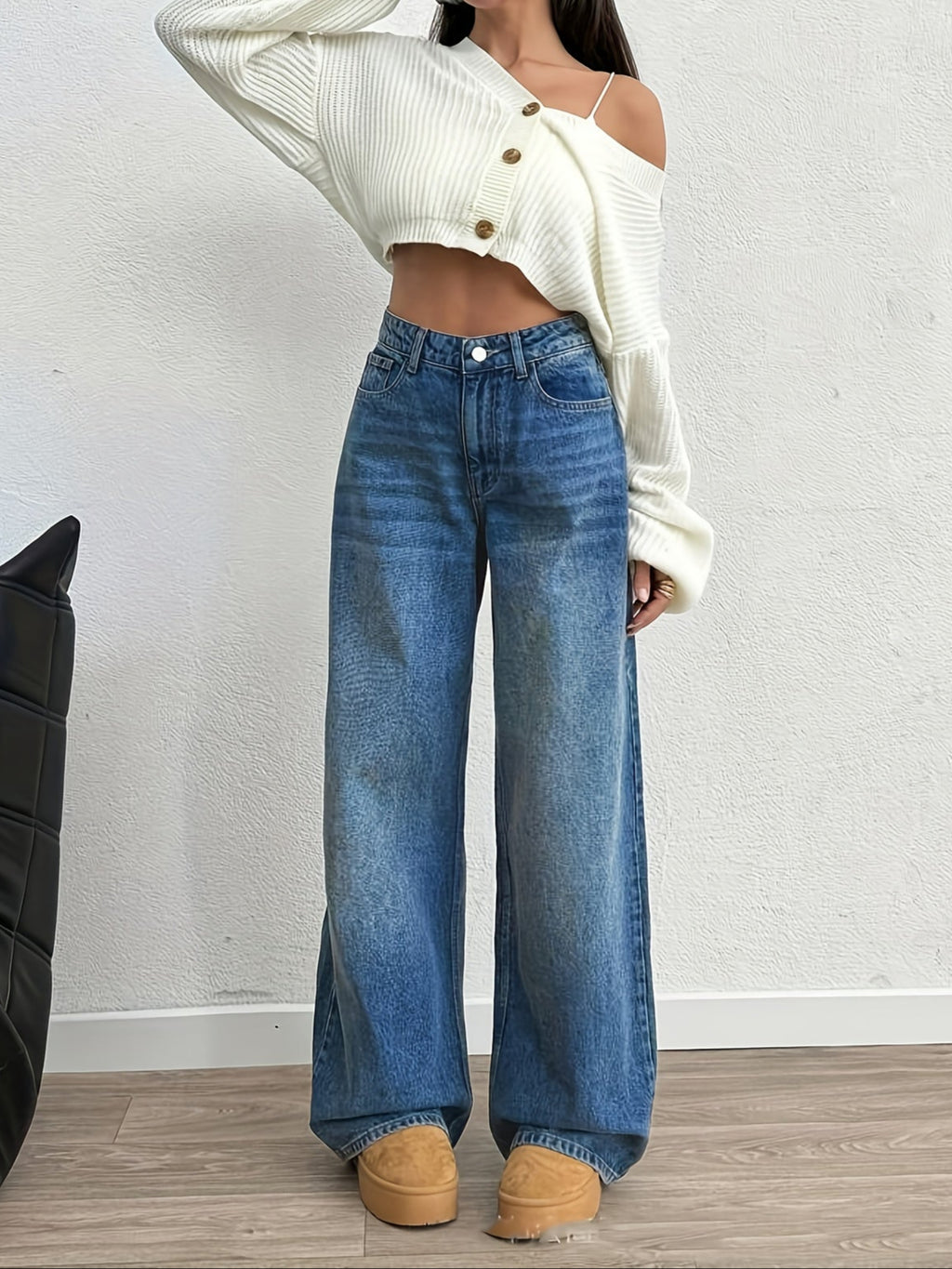 Högmidjade Vida Jeans med Vintagekänsla