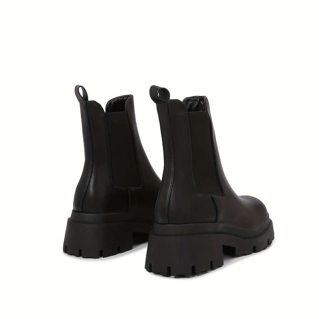 Brittiskt inspirerade ankelstövlar med tjock gummisula