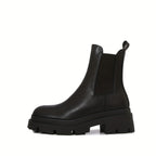 Brittiskt inspirerade ankelstövlar med tjock gummisula